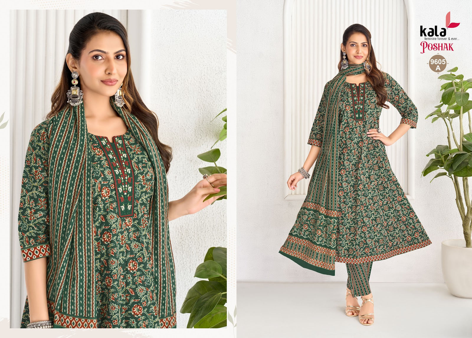 Poshak Vol 4 Kala Cotton Readymade Anarkali Suits Exporter Ahmedabad