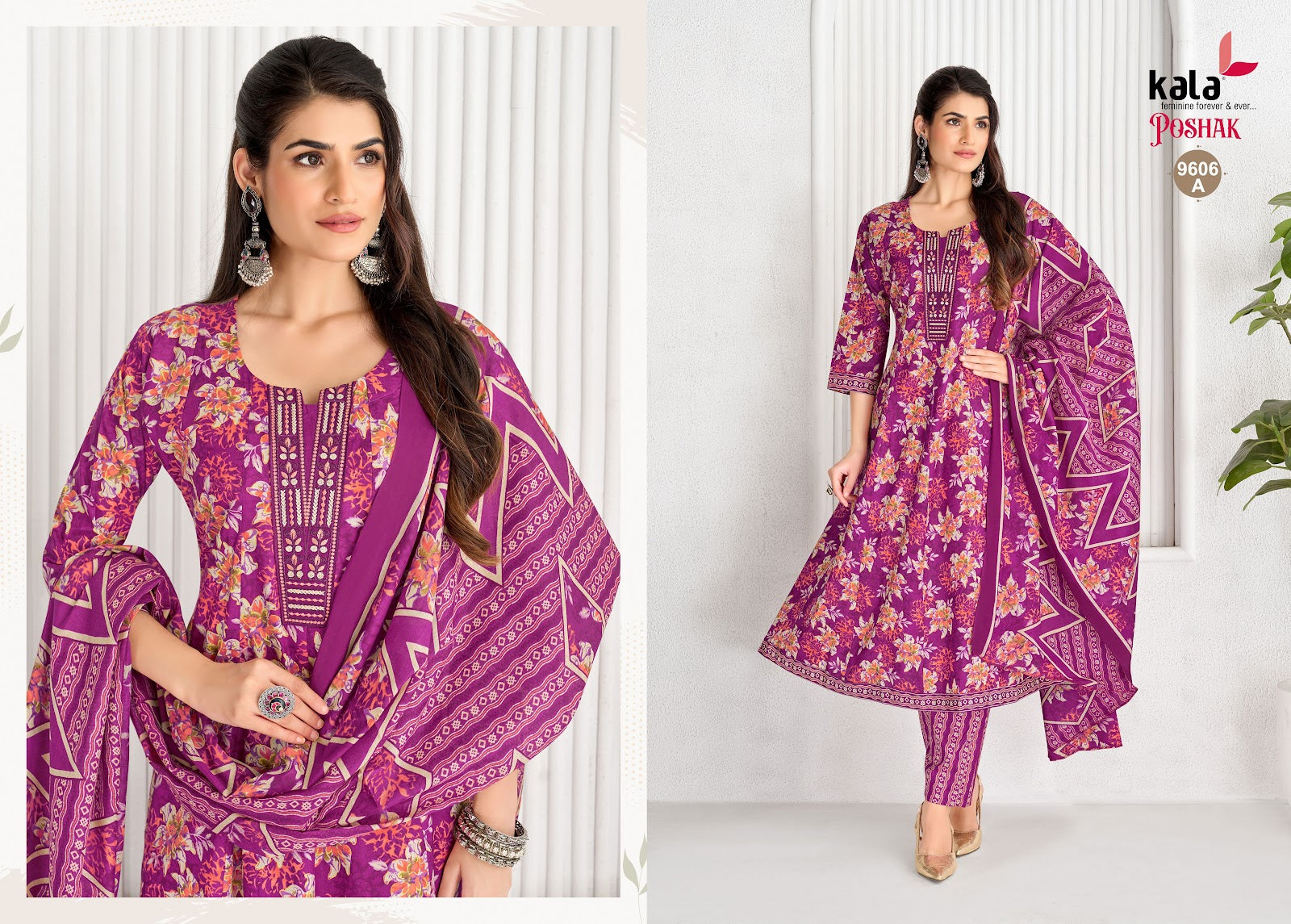 Poshak Vol 4 Kala Cotton Readymade Anarkali Suits Exporter Ahmedabad