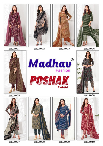 Poshak Vol 4 Madhav Fashion Cotton Dress Material Manufacturer India