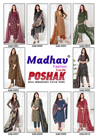 Poshak Vol 4 Patch Work Madhav Fashion Readymade Cotton Pant Suits Wholesaler Ahmedabad