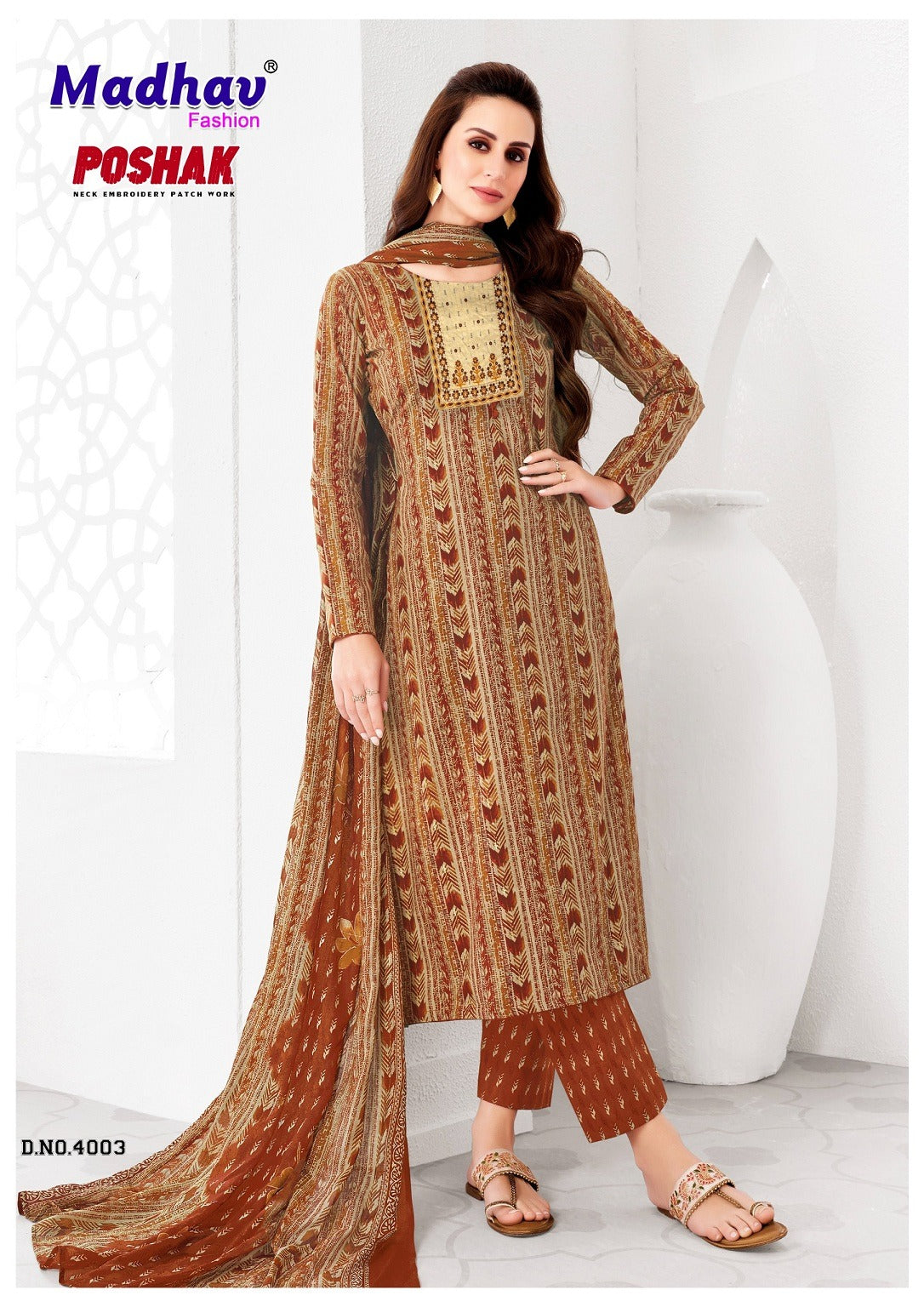 Poshak Vol 4 Patch Work Madhav Fashion Readymade Cotton Pant Suits Wholesaler Ahmedabad