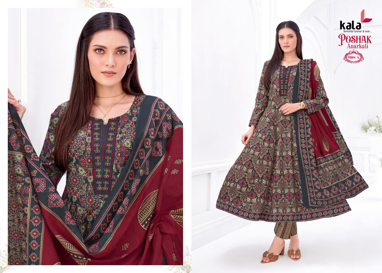 Poshak Vol 5 Kala Cotton Readymade Anarkali Suits Wholesaler India