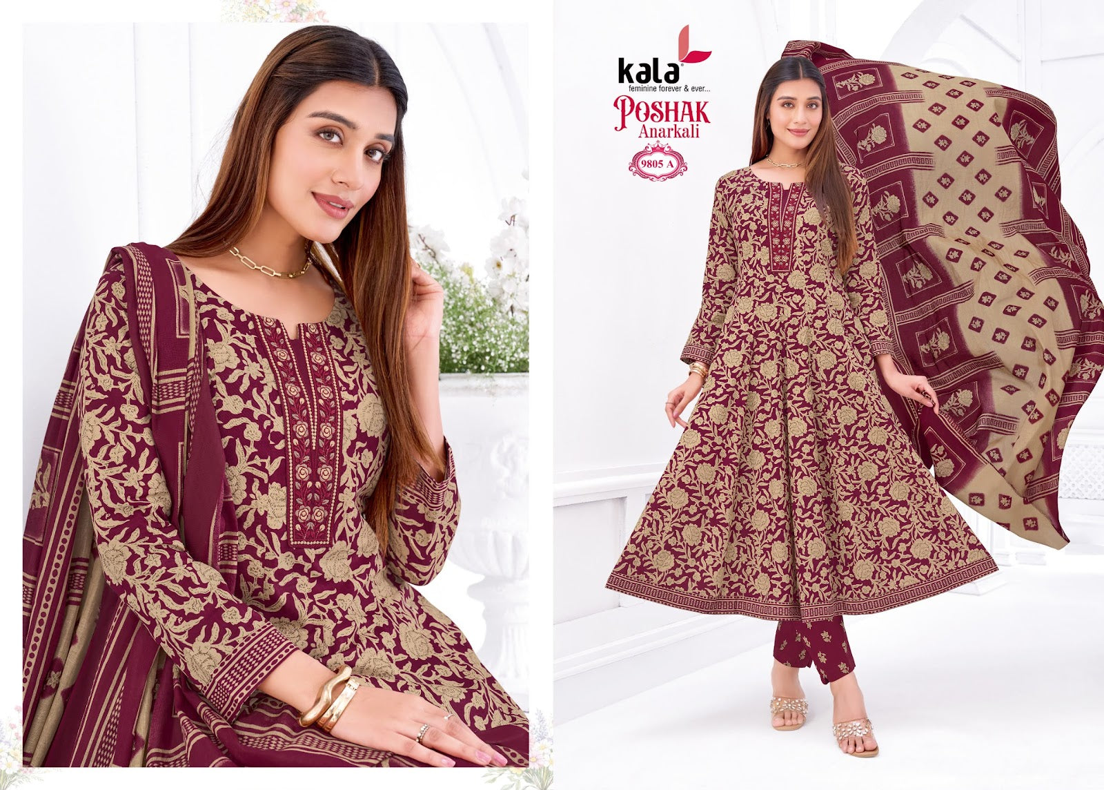 Poshak Vol 5 Kala Cotton Readymade Anarkali Suits Wholesaler India