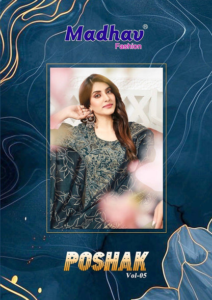 Poshak Vol 5 Madhav Fashion Readymade Cotton Pant Suits Manufacturer Ahmedabad