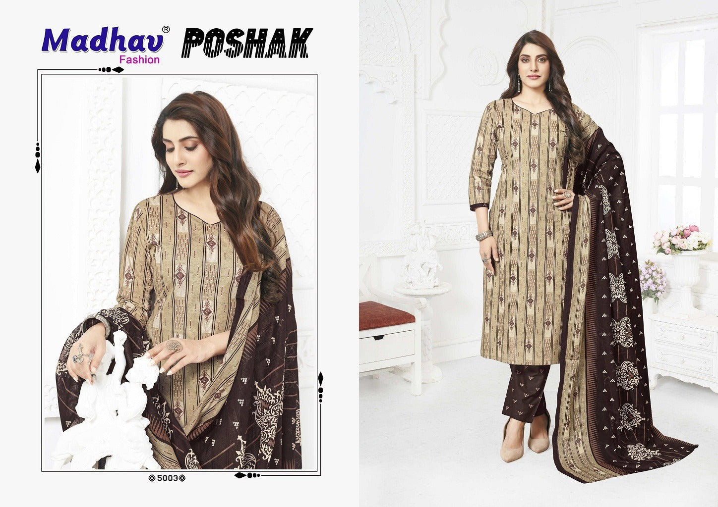 Poshak Vol 5 Madhav Fashion Readymade Cotton Pant Suits Manufacturer Ahmedabad