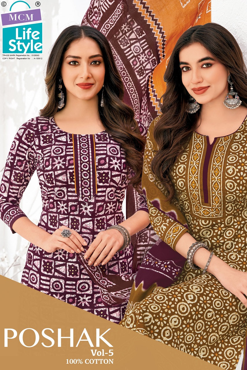 Poshak Vol 5 Mcm Lifestyle Cotton Dress Material Wholesale Price