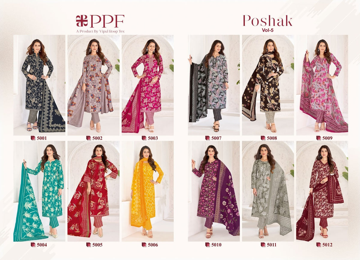 Poshak Vol 5 Ppf Cotton Dress Material Manufacturer