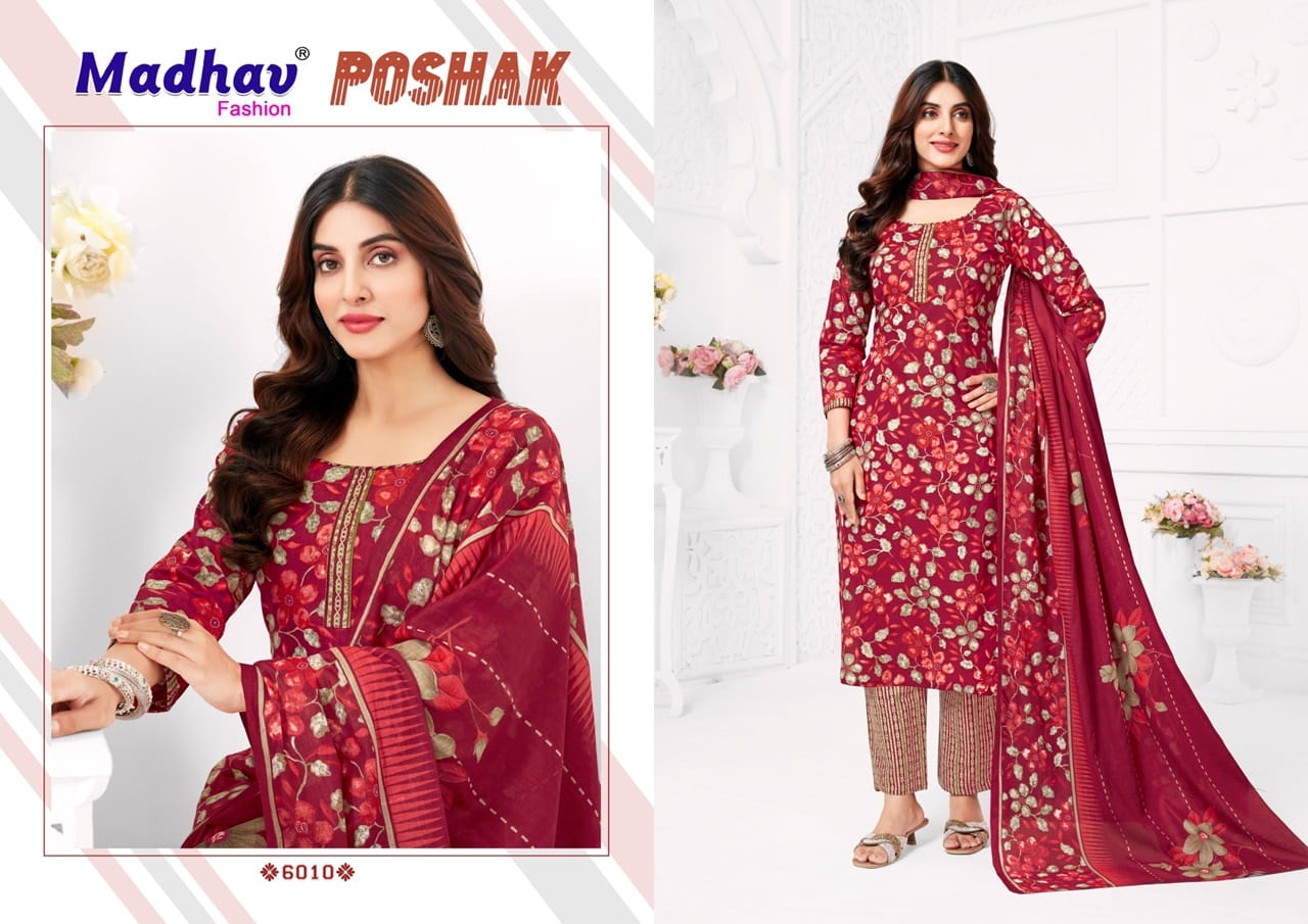 Poshak Vol 6 Madhav Fashion Readymade Cotton Pant Suits Supplier