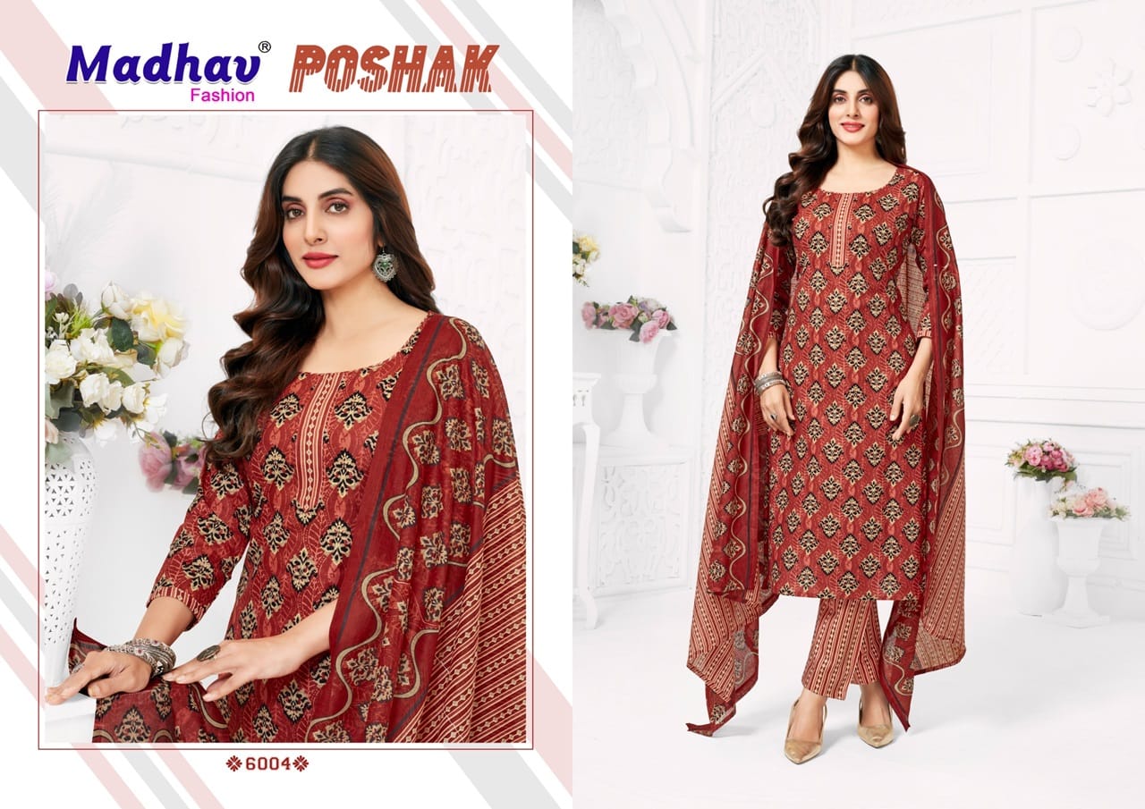 Poshak Vol 6 Madhav Fashion Readymade Cotton Pant Suits Supplier