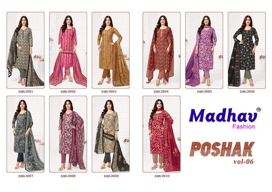 Poshak Vol 6 Madhav Fashion Readymade Cotton Pant Suits Supplier