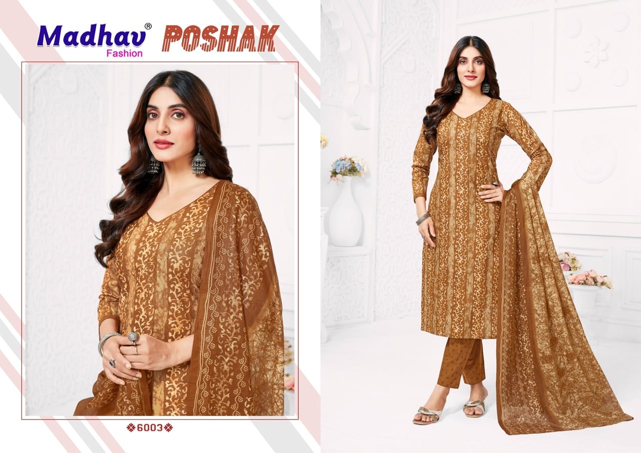 Poshak Vol 6 Madhav Fashion Readymade Cotton Pant Suits Supplier