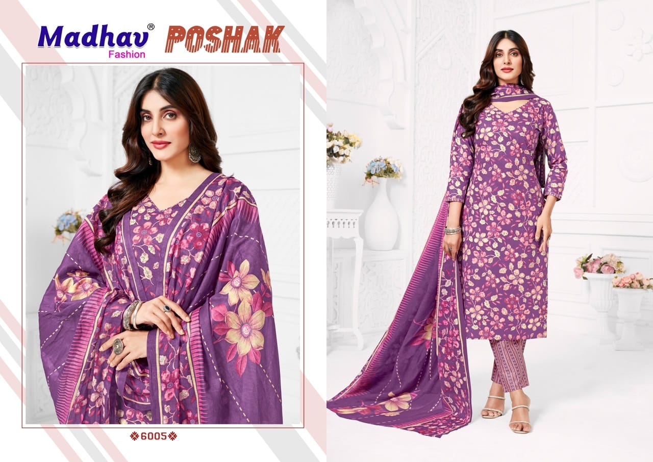 Poshak Vol 6 Madhav Fashion Readymade Cotton Pant Suits Supplier