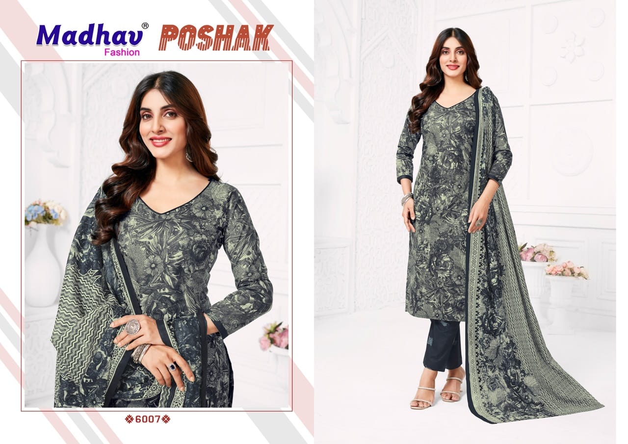 Poshak Vol 6 Madhav Fashion Readymade Cotton Pant Suits Supplier