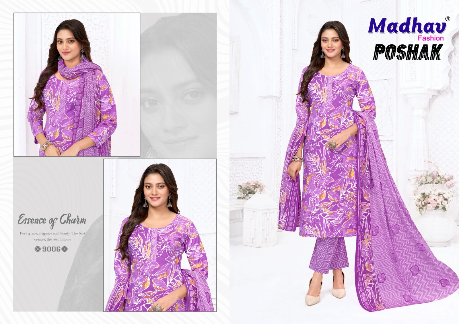Poshak Vol 9 Madhav Fashion Cotton Dress Material Manufacturer Gujarat