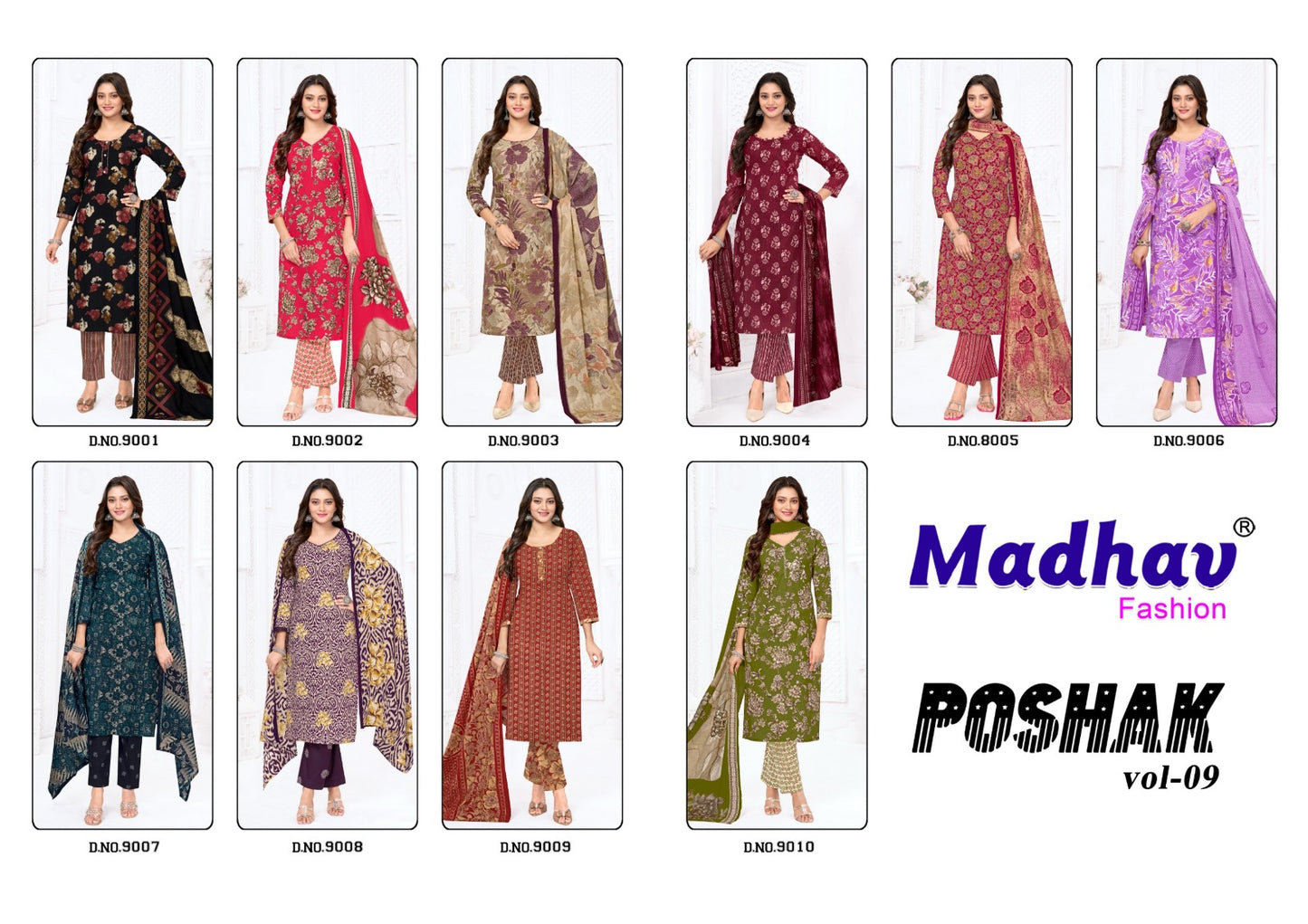 Poshak Vol 9 Madhav Fashion Cotton Dress Material Manufacturer Gujarat