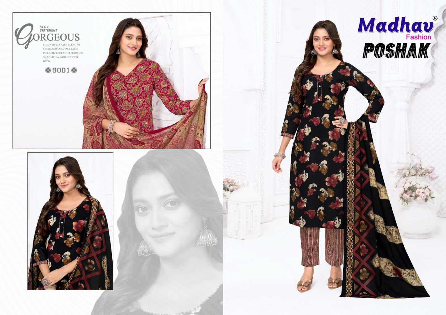 Poshak Vol 9 Madhav Fashion Cotton Dress Material Manufacturer Gujarat