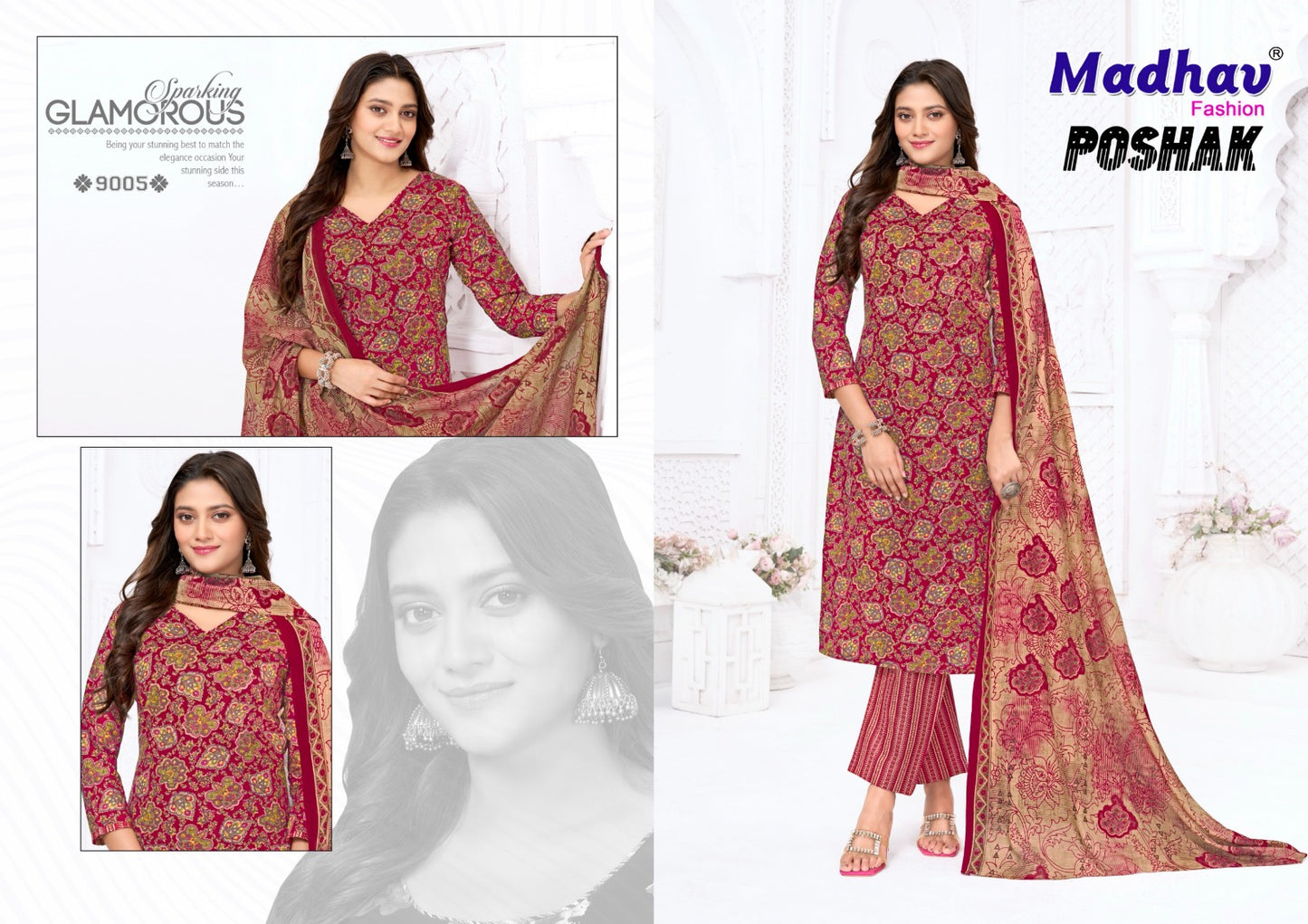 Poshak Vol 9 Madhav Fashion Cotton Dress Material Manufacturer Gujarat