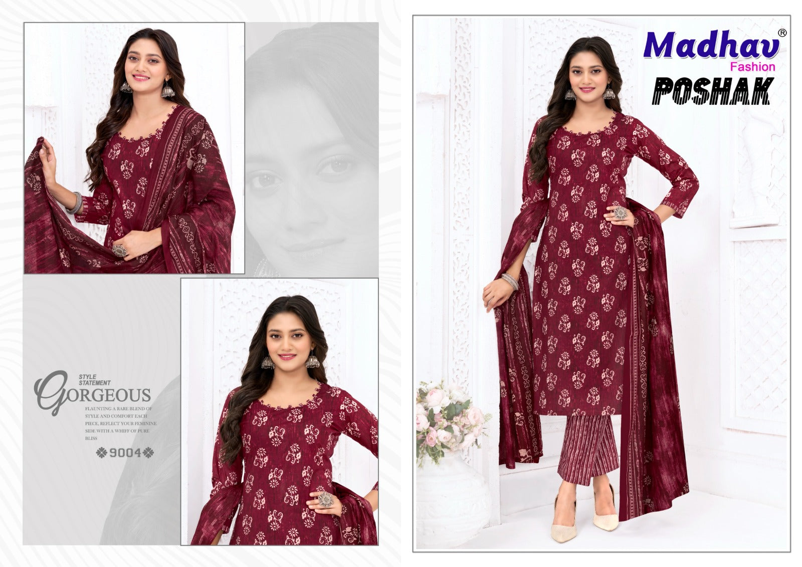 Poshak Vol 9 Madhav Fashion Cotton Dress Material Manufacturer Gujarat