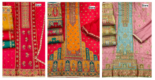Position Print 10 Siara Dola Salwar Suits Supplier Gujarat