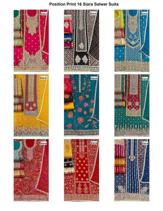 Position Print 16 Siara Salwar Suits Supplier India
