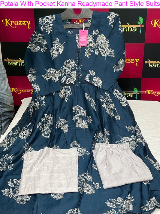 Potala With Pocket Kanha Vetican Readymade Pant Style Suits Manufacturer
