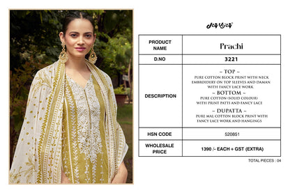 Prachi 3221 Jay Vijay Cotton Pant Style Suits Manufacturer India