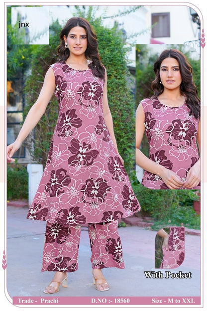 Prachi Jnx Rayon Co Ord Set Wholesaler Ahmedabad