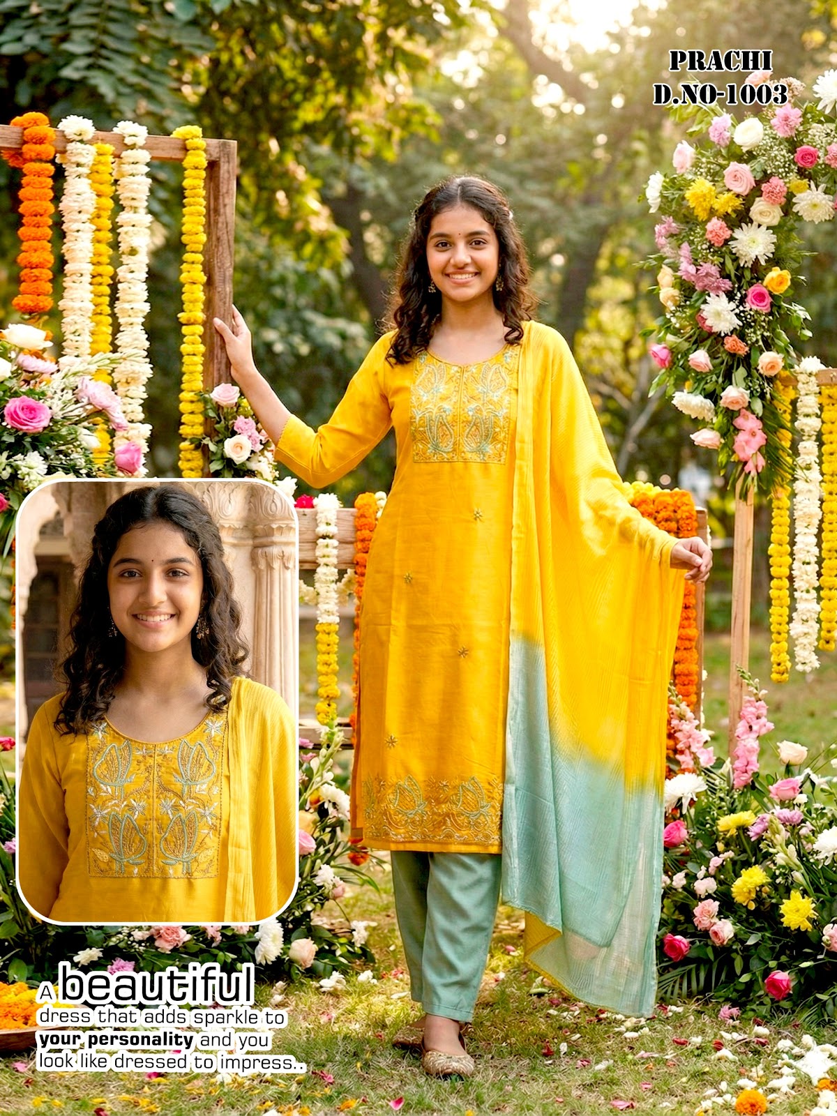 Prachi Keya Raashi Roman Silk Girls Readymade Pant Suits Wholesaler