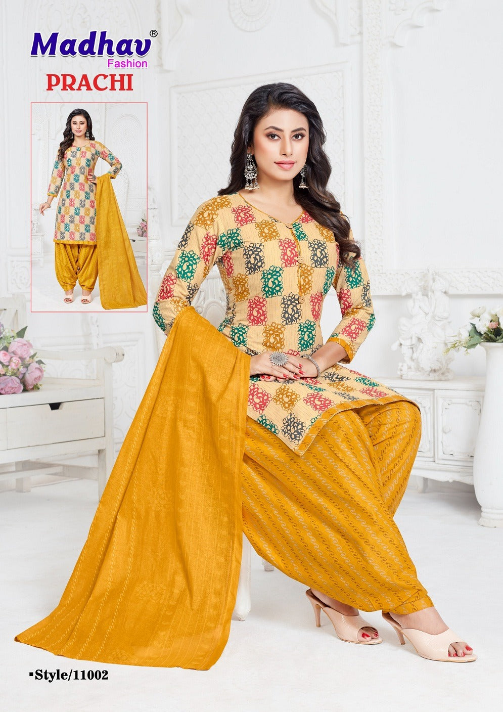 Prachi Vol 11 Madhav Fashion Readymade Cotton Patiyala Suits Wholesaler Ahmedabad