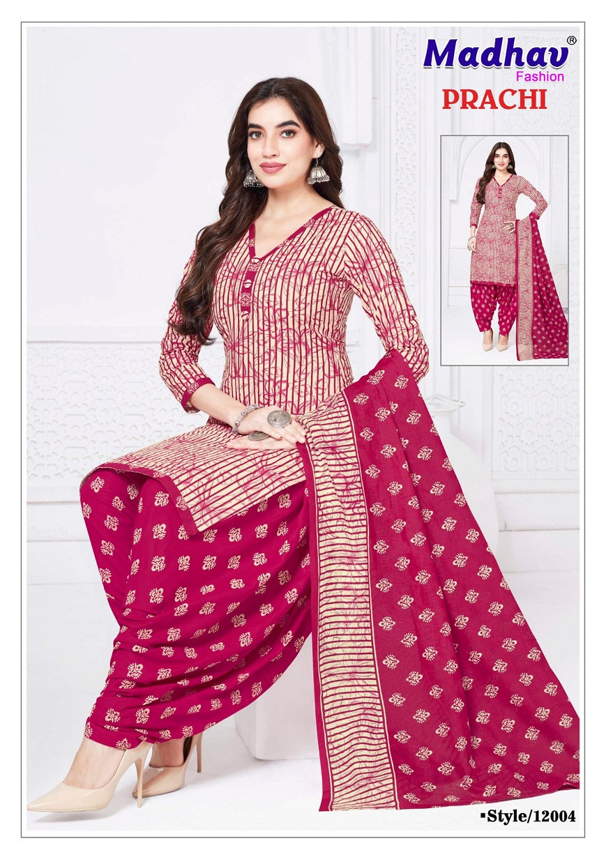 Prachi Vol 12 Madhav Fashion Readymade Cotton Patiyala Suits Supplier Ahmedabad