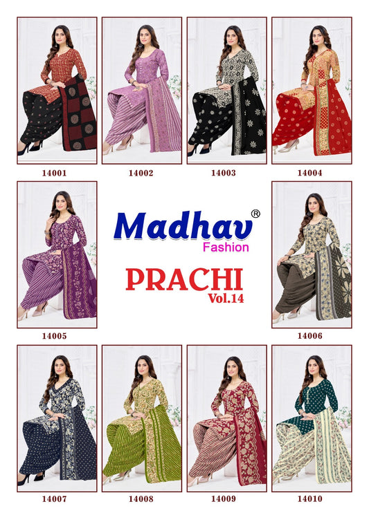 Prachi Vol 14 Madhav Fashion Cotton Dress Material Supplier India