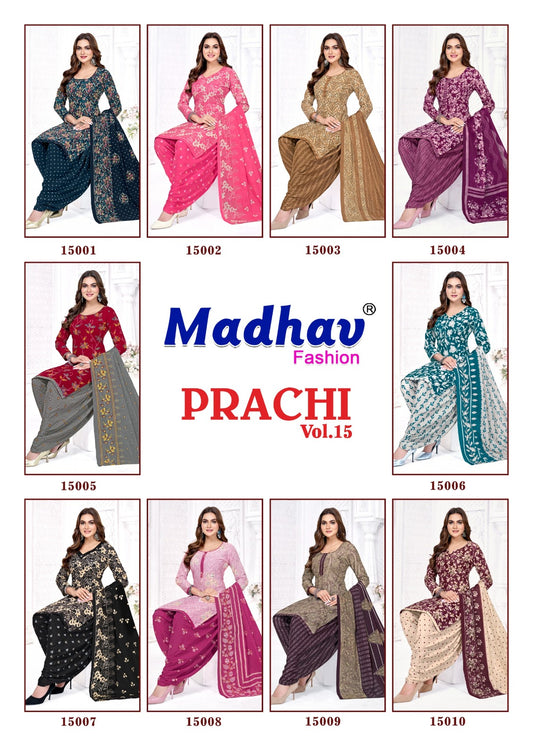 Prachi Vol 15 Madhav Fashion Cotton Dress Material Exporter India