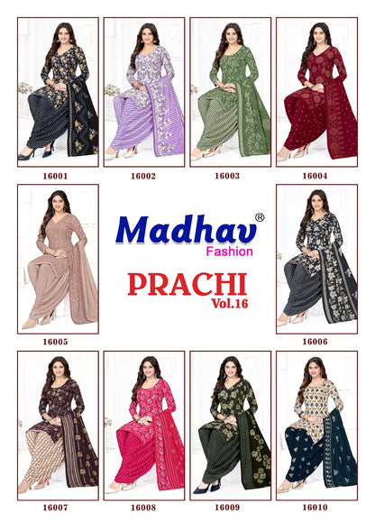 Prachi Vol 16 Madhav Fashion Readymade Cotton Patiyala Suits Supplier
