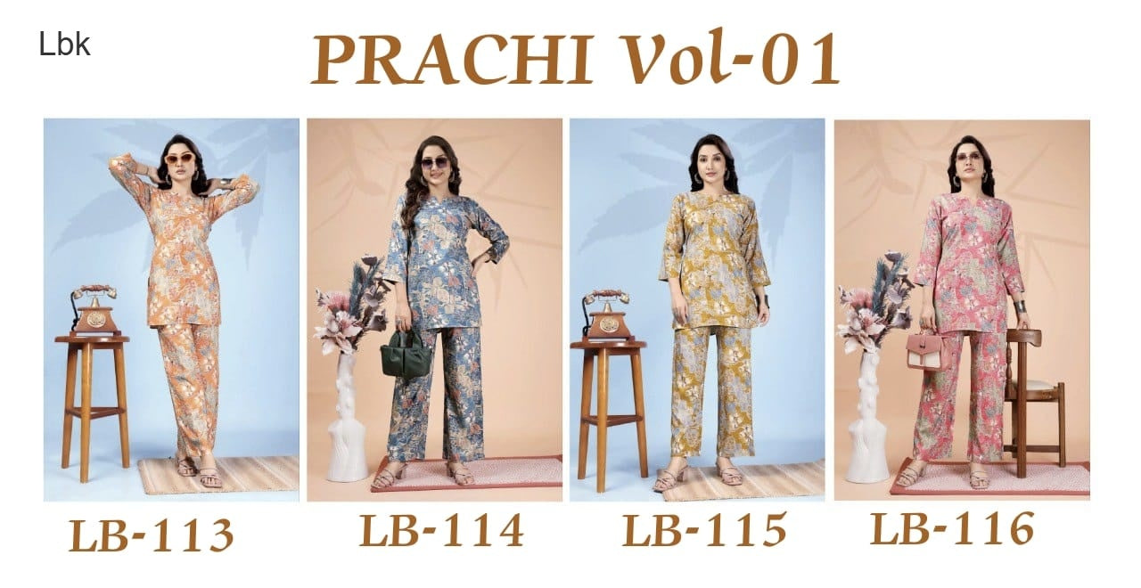 Prachi Vol 1 Lbk Viscose Rayon Co Ord Set Supplier India