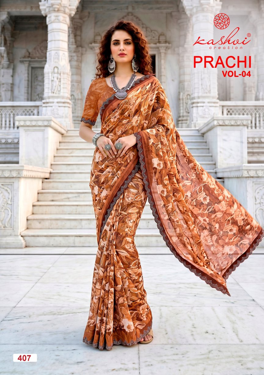Prachi Vol 4 Kashvi Creation Sarees Wholesaler Ahmedabad