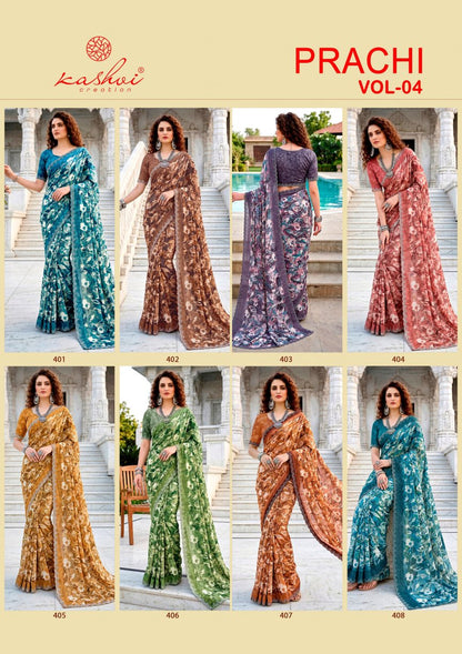 Prachi Vol 4 Kashvi Creation Sarees Wholesaler Ahmedabad