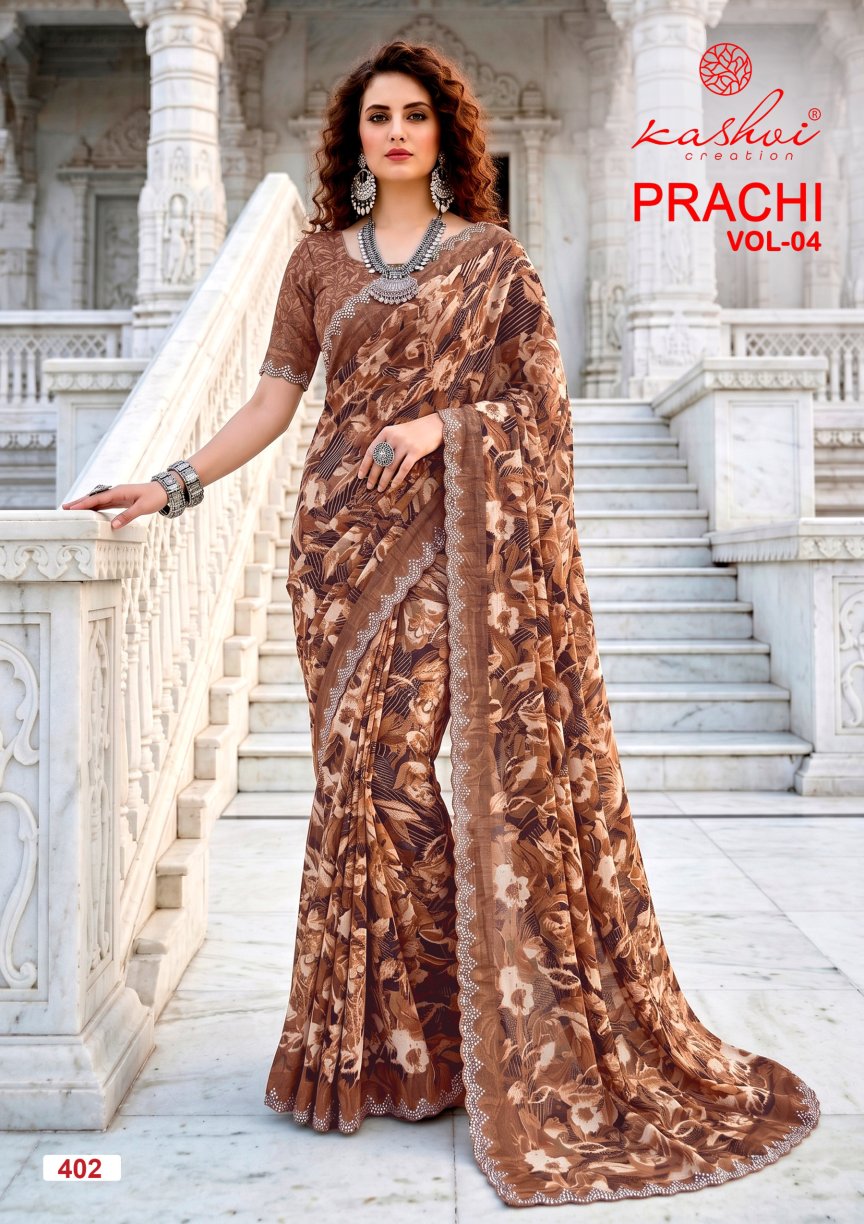 Prachi Vol 4 Kashvi Creation Sarees Wholesaler Ahmedabad