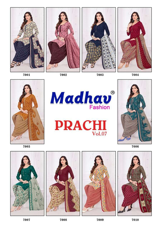 Prachi Vol 7 Madhav Fashion Cotton Dress Material Supplier Gujarat