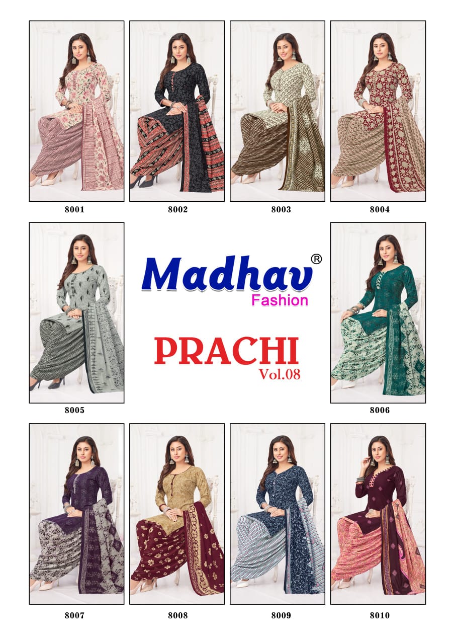 Prachi Vol 8 Madhav Fashion Cotton Dress Material Exporter India