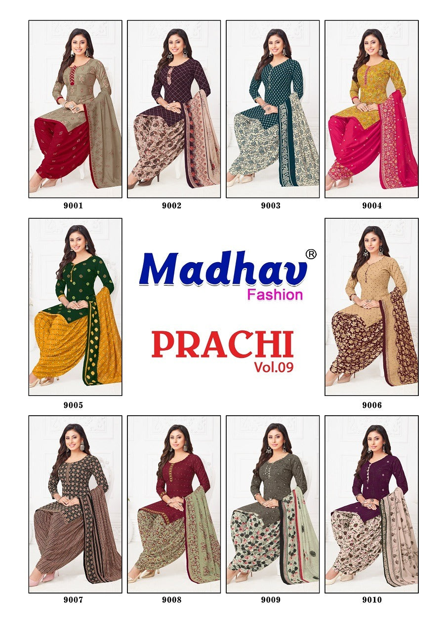 Prachi Vol 9 Madhav Fashion Cotton Dress Material Supplier Ahmedabad