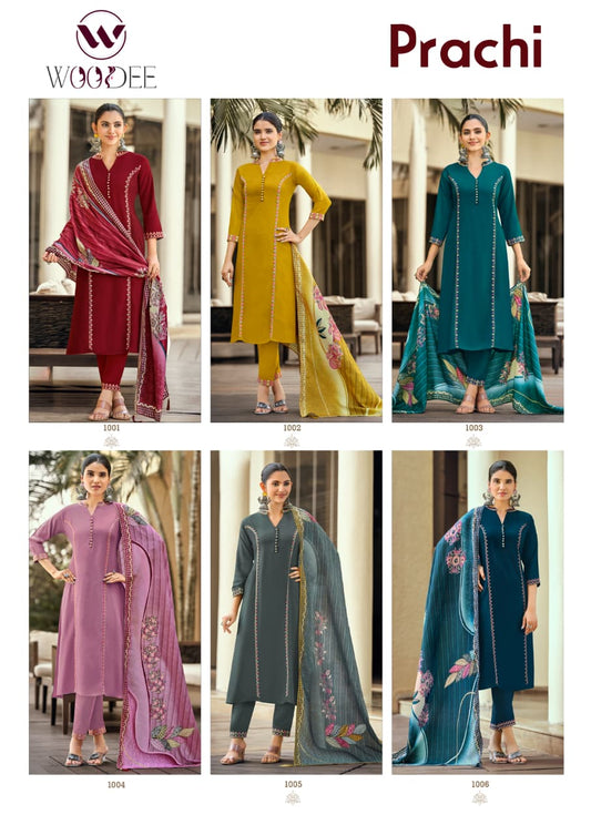 Prachi Woodee Rayon Readymade Pant Style Suits Manufacturer