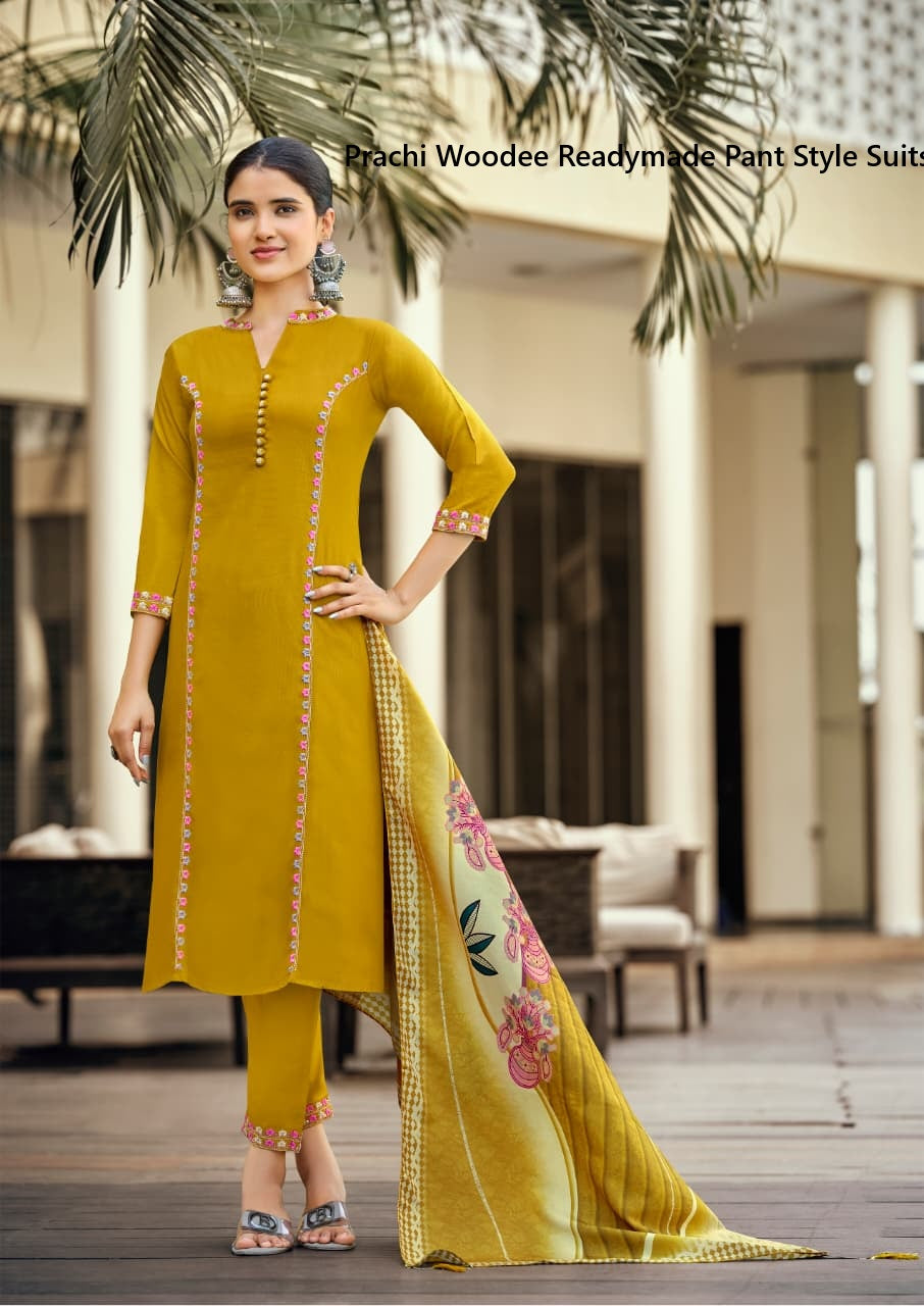Prachi Woodee Rayon Readymade Pant Style Suits Manufacturer