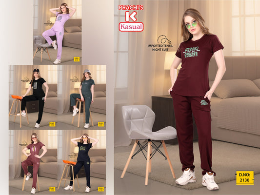 Prachis Kasual Tencil Pyjama Night Suits Wholesale