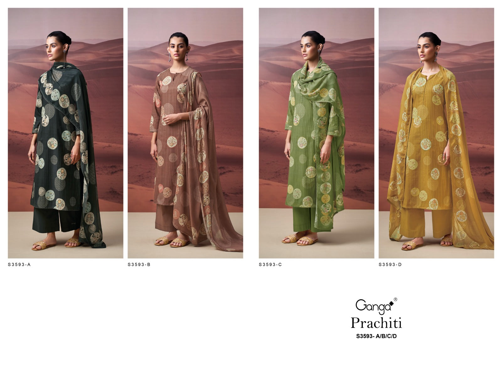Prachiti 3593 Ganga Cotton Plazzo Style Suits Wholesale Price
