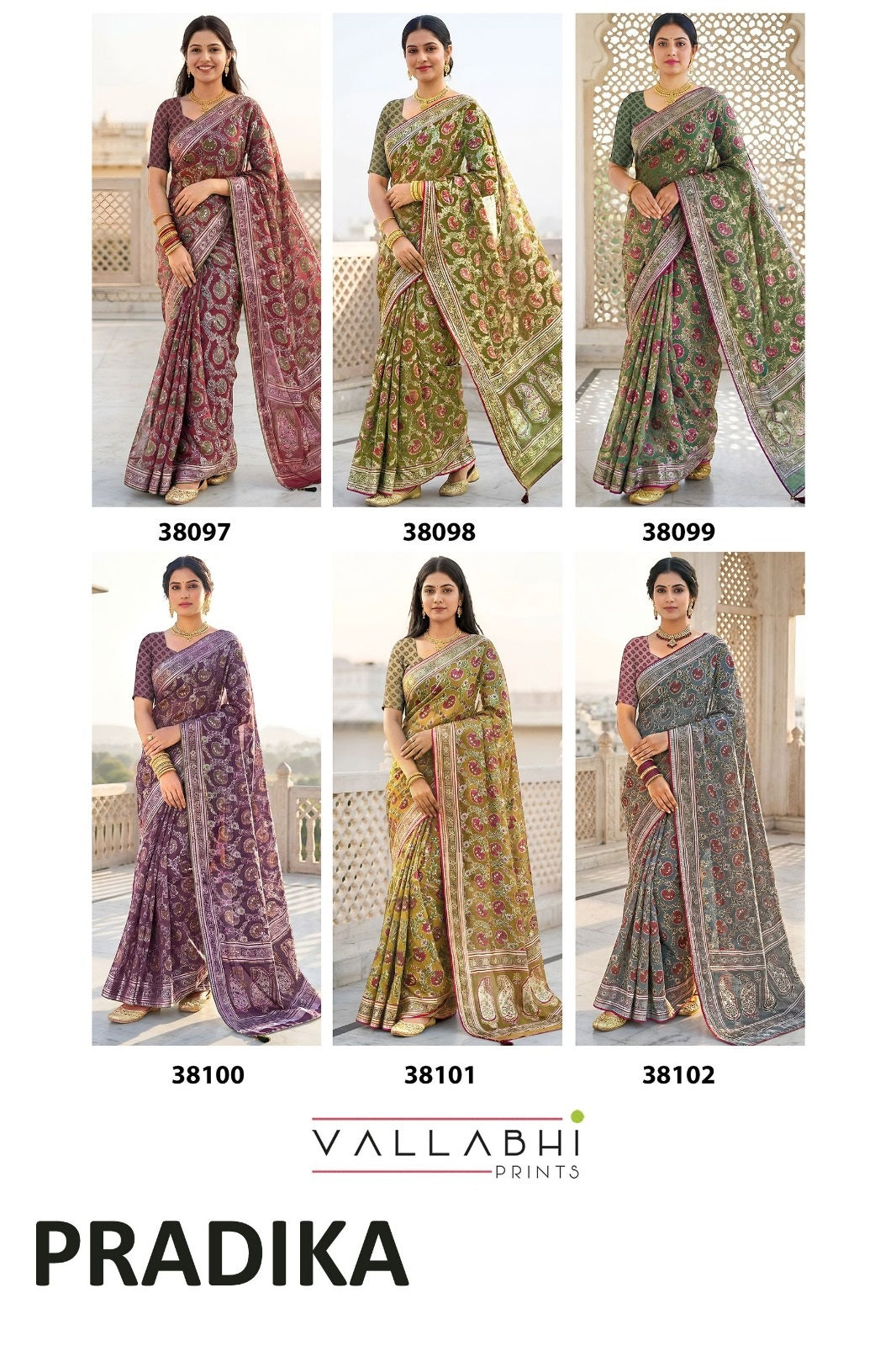 Pradika Vallabhi Prints Brasso Sarees Supplier Gujarat