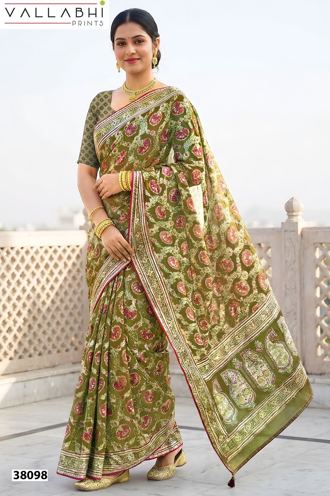 Pradika Vallabhi Prints Brasso Sarees Supplier Gujarat
