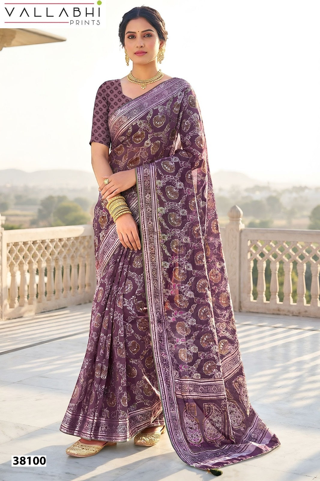 Pradika Vallabhi Prints Brasso Sarees Supplier Gujarat