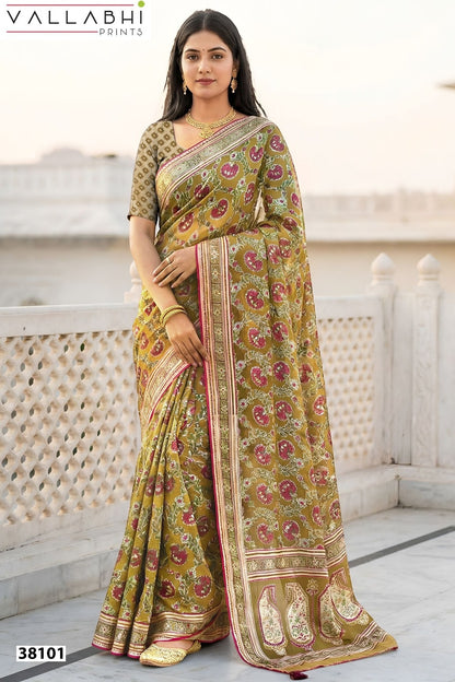 Pradika Vallabhi Prints Brasso Sarees Supplier Gujarat