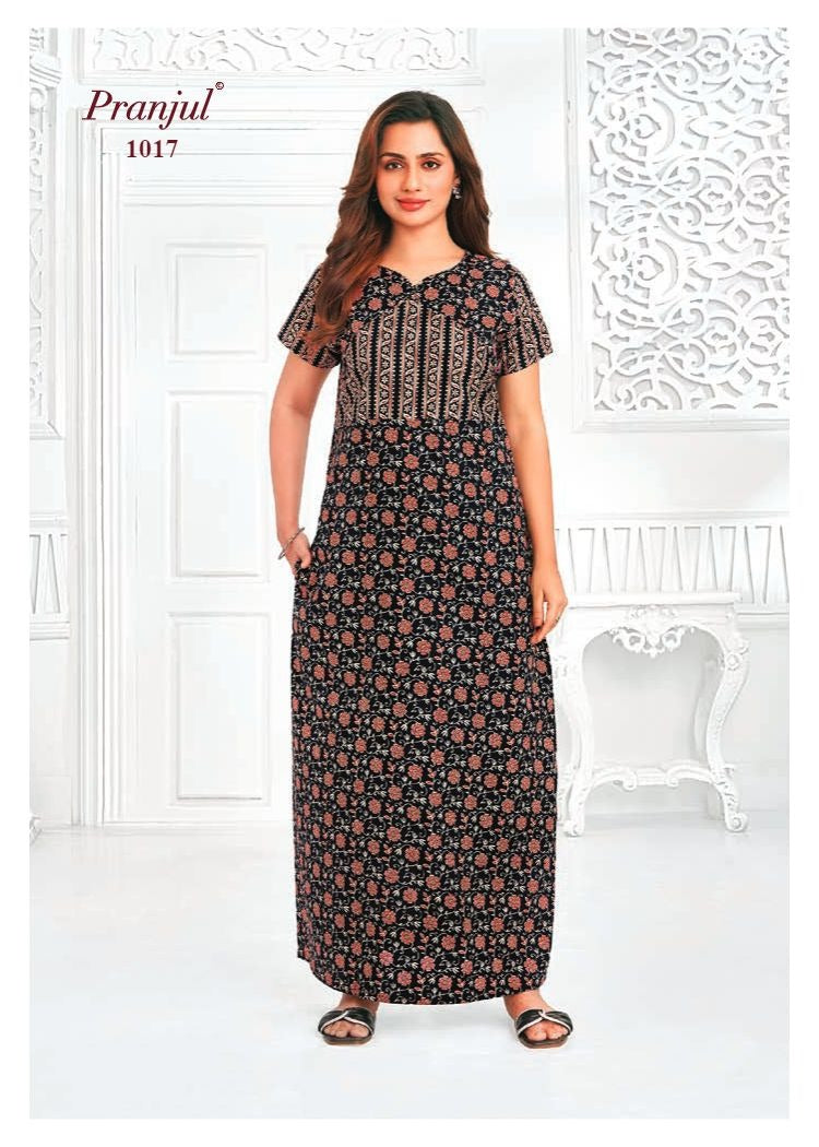 Pragati Vol 10 Pranjul Cotton Night Gowns Wholesale Price