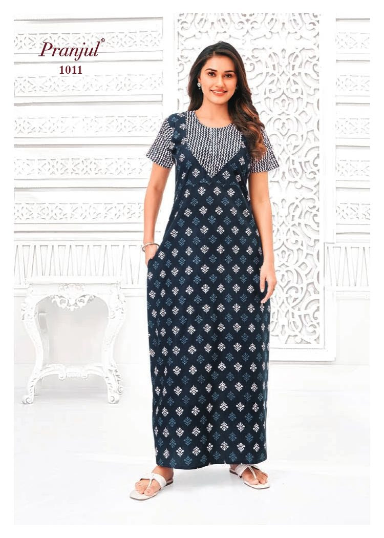 Pragati Vol 10 Pranjul Cotton Night Gowns Wholesale Price